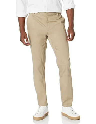 Amazon Essentials Herr Slim Fit Skrynkelbeständig platt framsida, stretch Chino byxa, solbränd, 35 B x 30 L 196433821876