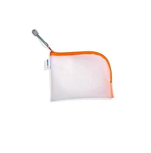 HERMA 20028 väska med dragkedja resefodral A6 transparent orange, liten låsbar dragkedja, toalettväska för mobiltelefon, laddkabel, kosmetika, pennor, nycklar 4008705200288