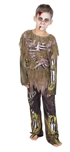 Rubies Contagious Zombie för pojkar och flickor, levande död, jumpsuit med tryckta detaljer, officiell licens Halloween, fester, karneval 8422971899094