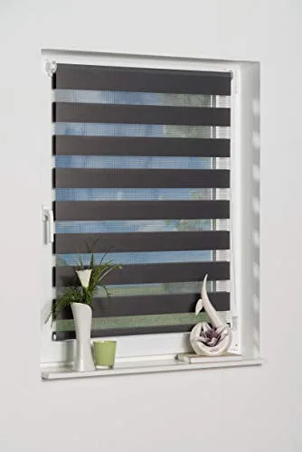 K home 233150 4 Klemmfix dubbel rullgardin Madrid utan borrning grå 70 x 150 cm (B L) 4260130361242