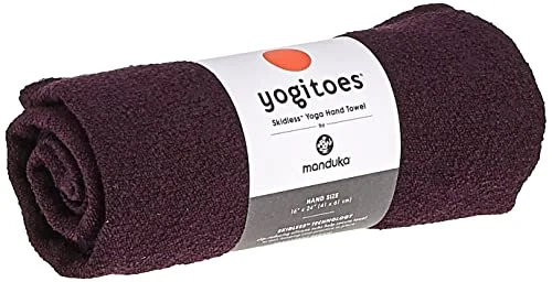 Manduka Yogitoes yogahandduk för matta, halkfri och snabbtorkande varm yoga med gummibotten greppprickar, tunn lätt, 40 cm, skäm bort 840104815335