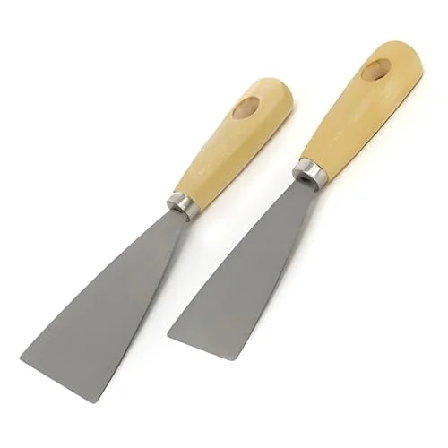 PARENCE. Set med 2 DIY metallspatlar trähandtag Tätningsmedel, Puts, Gips Precision, mångsidig, komfort stycken 3701127518887