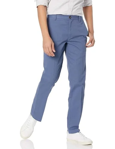 Amazon Essentials Herr Slim Fit Skrynkelbeständig platt framsida Chino byxa, Indigo, 28 W x 30 L 195111343891