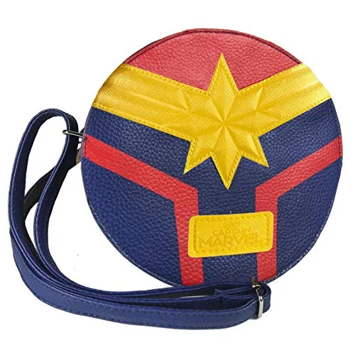 Artesania Unisex vuxen Bolso Bandolera Captain Marvel axelväska, blå (azul), 5 x 18 centimeter (B H L) 8427934341757