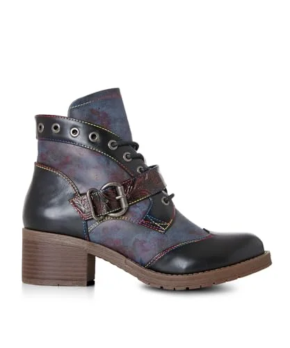 Joe Browns kvinnors öljettdetaljer tjocka ankelstövlar, Blue multi, 4 UK, Blå 37 EU 5059953202189