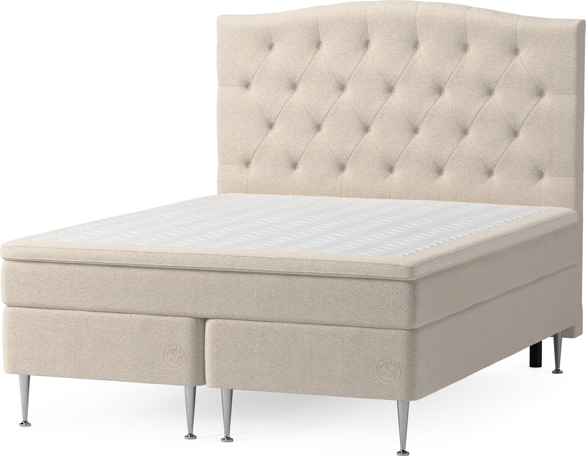 Asperö Comfort Kontinentalsäng, dubbelsäng med bäddmadrass Comfort och sängben INMpS