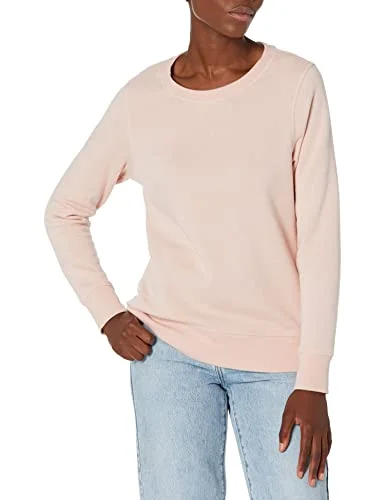 Amazon Essentials dam fransk frotté fleece rund hals sweatshirt (finns i plusstorlek), ljusrosa, X Large 191770933305