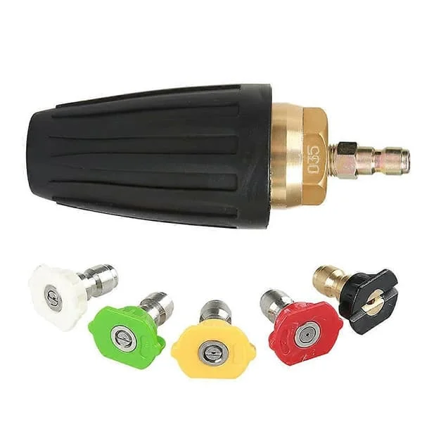 1.8 GPM 3000 PSI 035 Roterande Turbo Munstycke för Högtryckstvätt, 6.35mm Snabbkoppling Roterande Turbo Munstycke, Högtryckstvätt Tillbehörskit MIRA53276