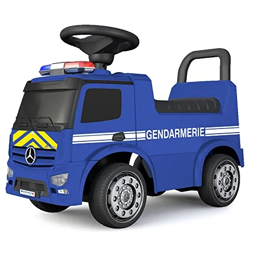 TURBO CHALLENGE Mercedes Antos Gendarmerie skoter 119215 frihjul blå 25 kg Max plast batterier ingår inte från 12 månader 3301041192158