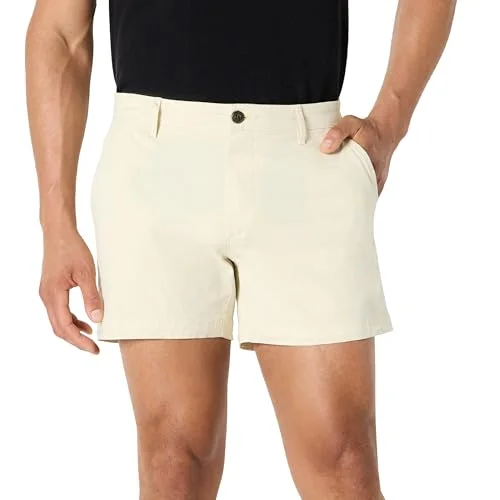 Amazon Essentials Herr Slim Fit 5 tum platt framsida komfort stretch chino kort (tidigare Goodthreads), benvit, 30 191770811740