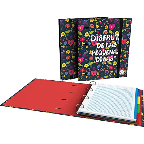 Grafoplás 88102662. Mappar med ersättning, A4, 4 ringar, 100 fyrkantiga ark 5x5, Kant färg, Separatorer, Om Transparent, Böjt Lomo, Carpebook, Samling Var Du, Enjoy 8413623972654