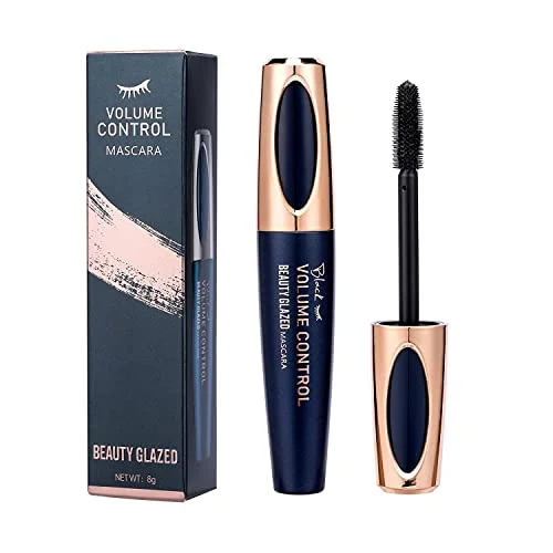 4D Silke Fiber ögonfrans mascara, extra lång tjock och voluminöst laser svart långvarig vattentät mascara 751940489980