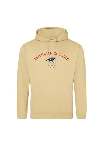 AMERICAN COLLEGE USA tröja med tryck varma kläder unisex barn pojkar och flickor casual modell ACSCW3 Beige 8 år, färg, �r 3666052675558