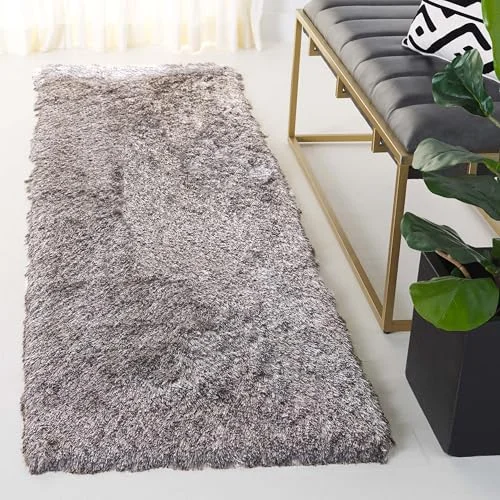 Safavieh Chatham Shag matta, handtuftad polyester löpare matta i Sable, 68 x 243 cm 683726461944