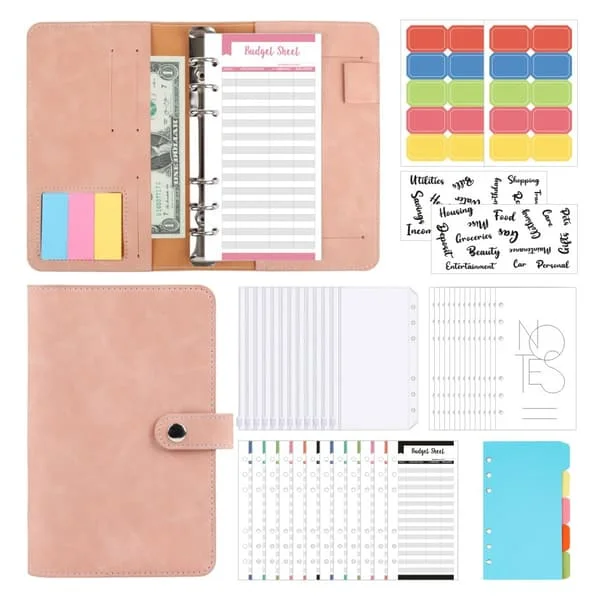 1 set A6 klistermärken retro PU mjukt läder anteckningsbok kontanter budget BCAA00121934 1 set A6 klistermärken retro PU mjukt läder anteckningsbok kontanter budget BCAA00121934