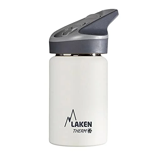 Laken Jannu Vakuumisolerad termisk vattenflaska med dubbla väggar i rostfritt stål 18/8. Upp till 24 timmar av kallt, vit, 350 ml 8412544028716