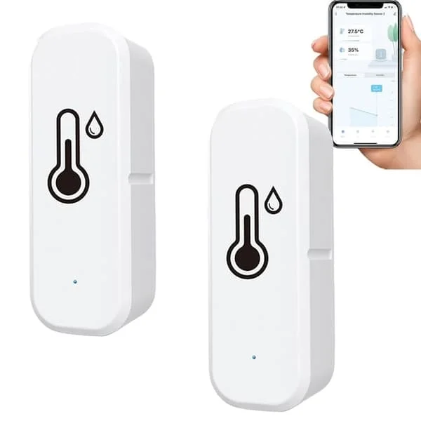 1/2/4 st Trådlös termometer & hygrometer – Smart WiFi temperatur- och fuktighetsmätare med app fjärrövervakning Vit-FX- 2-pack Z-FD-F10-83406