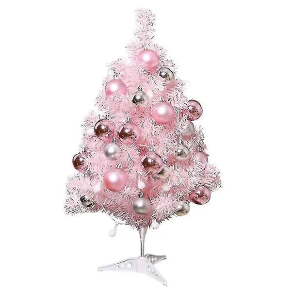 1 Set Rosa Julgran Skrivbord Lysande Mini Julgran Party Layout Rekvisita CJY-FG-SD-12.9-356