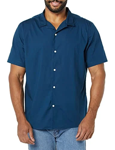 Amazon Essentials herrars standard fit semesterskjorta, marinblå, small 196433223212