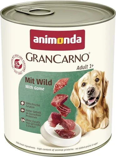 animonda Grancarno hundfoder våt, våtfoder för hundar vuxna med vilt 6 x 800 g 4017721724838
