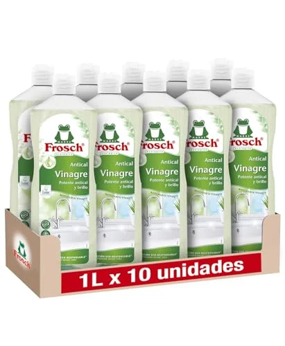 Frosch Ekologisk anti kalkrengöring som tar bort kalkfläckar i badrum och kök, avkalkande effektivitet 10 pack x 1 l 4009175537515