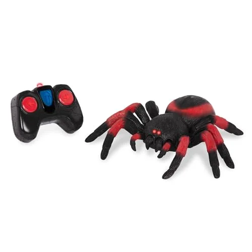 Terra Fjärrstyrd spindel röd RC fågelspindel med lysande LED ögon och fjärrkontroll Tarantula leksak från 3 år 62243426481
