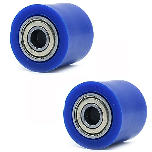 ANCLLO 2 st kedjehjul rulle, 8 mm kedjerulle spänningser remskiva hjul guide för motorcykel dirt bike Enduro (blå) 724751173904