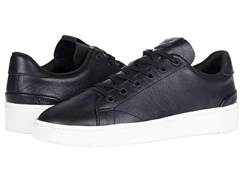 TOMS Herr Travel Lite sneakers med låg snörning vardagliga skor svart, Svart läder, 12 889556962037