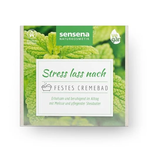 Sensena Fast krämbad "Låt stress", badtillsats med sheasmör och värdefulla oljor, löst avslappningsbad, Zero avst, vegansk kosmos certifierad, naturkosmetik för välvårdad hud 4015953694400