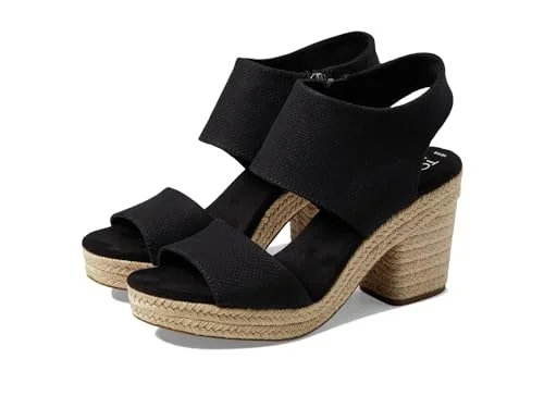 TOMS Dam Majorca Plattform Klackad Sandal, Svart/Svart Basket Weave, 7 UK, svart korgväv, 40 EU 195703501074