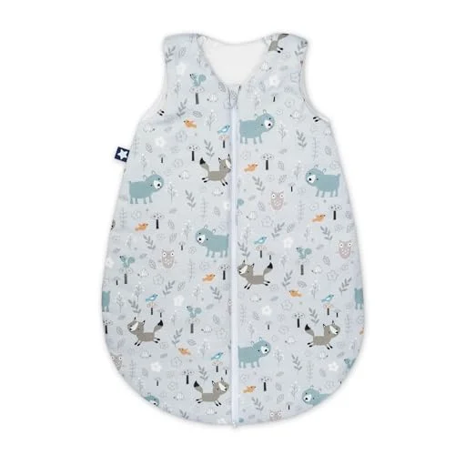 Julius Zöllner Sommarsovsäck Jersey, 0,5 TOG, tvättbar vid 60 C, tillverkad i Tyskland, OEKO TEX Standard 100, smarta vänner, storlek 68/74 4009250105073