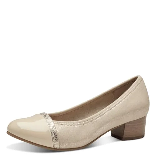 Jana dam pumps liten klack vegansk, Guld, 38 EU 4064224803010