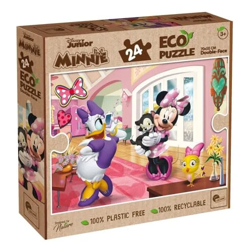 LISCIANI DISNEY Eco Puzzle DF Minnie 24 bitar 100% återvinningsbart plastfritt Miljövänligt Äkta bläck (utan kobolt) Endast obestruket papper 8008324091812