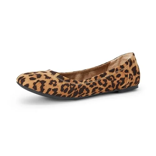 Amazon Essentials kvinnors Belice Slip On Ballet Flat, Ljusbrun Leopard, 38 EU 840809137213
