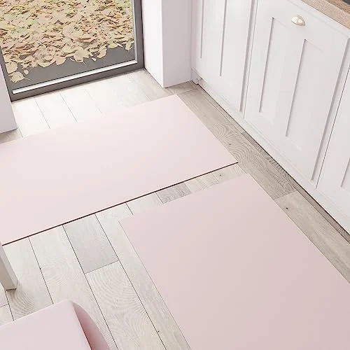 PETTI Artigiani Italiani Köksmatta, Kökslöpare, Tvättbar Halkfri Löparmatta Kök, Enfärgad Matta 52 x 480 cm Puder, 100% Tillverkad i Italien 8056897030493