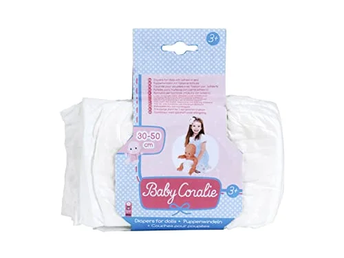 Theo Klein 1673 Baby Coralie blöjor Passar dockor på ca 30 till 50 cm Tre med kardborreförslutning Leksak för barn från 3 år 785924595367