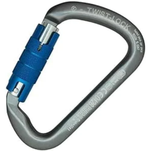 KONG STOR MULTIANVÄNDNING TVIST lås aluminium karbinhake, grå/cyan 8023577033808