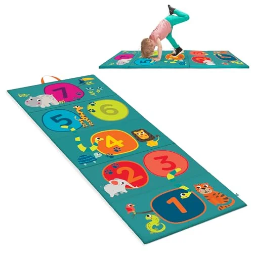 B. Leksaker BX2294Z — Tumlande Gymnastik Barn Siffror, Djur, Hopscotch Spel Hop n Count Mat, Multi 62243480780