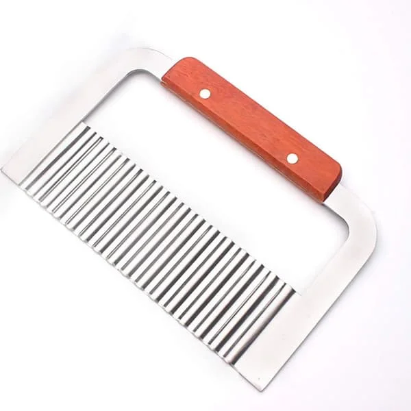 1-pack Creative Home Potatisskärare i rostfritt stål Multifunktionell vågig kniv Chips Cutter Köksknivstillbehör CJ-YX-0813000965
