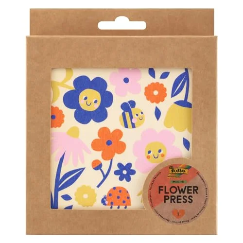 folia 23009 Blompress Flower PRESS av trä, för barn och vuxna, 14,5 x cm stor, pressning torkning växter, gräs eller blommor 4001868131925