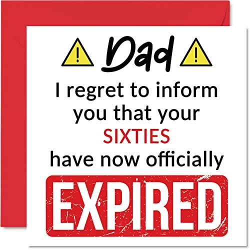 Roliga 70:e födelsedagskort för pappa dina sextiotal har gått ut grattis på från son dotter, 145 mm x skämt humor födelsedag gratulationskort present 5059575986320