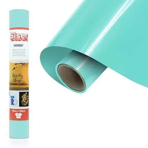 Siser EasyWeed Acqua Marina 30 cm x 1 m, strykbar värmeöverföringsfolie för att personifiera textilier, hantverk, certifierad VeganOk och Oeko Tex Standard 100 klass I 8055060911300