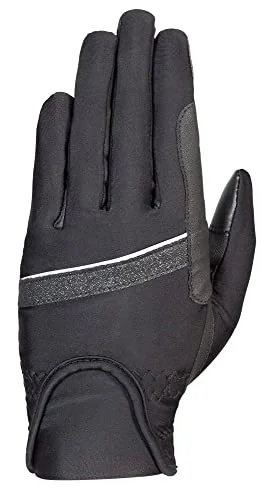 PFIFF 102814 Ridhandske "Glamour Easy", svart L 4032668318865
