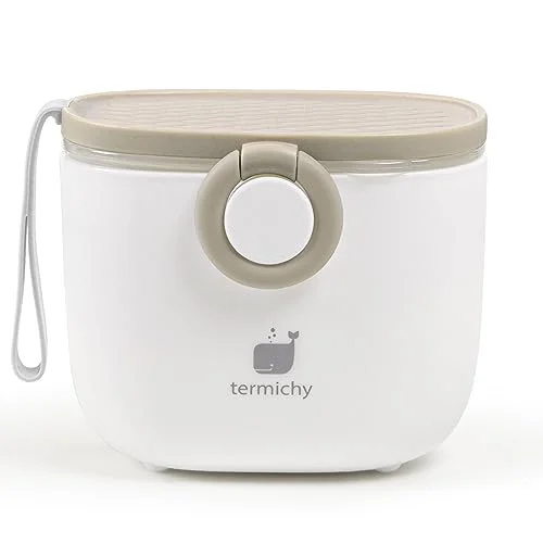 Termichy Mjölkpulver portionskopa baby, mjölkpulverdispenser, 250 g lufttät bärbar mjölkpulverbehållare för resor, med skrapa och sked (kaki, 1 styck) 6974392960621