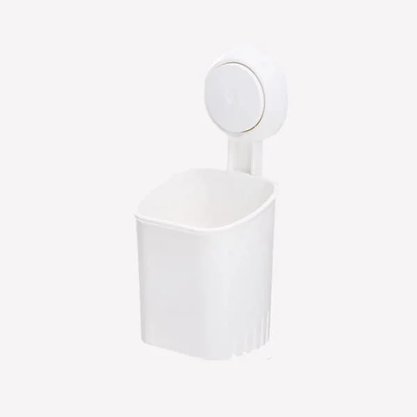 1-pack White Powerful Suction Cup Toothbrush Holder, Removable Drill-Free Wall Shower Holder for Toothbrush, Toothpaste, Razor, Self-Draining Suction Cup F5260523FY693