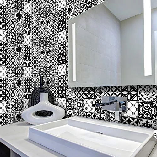 Ambiance kakeldekaler självhäftande cementkakel väggdekoration, för badrum och kök cementplattor 20 x cm 60 stycken 5415231063567