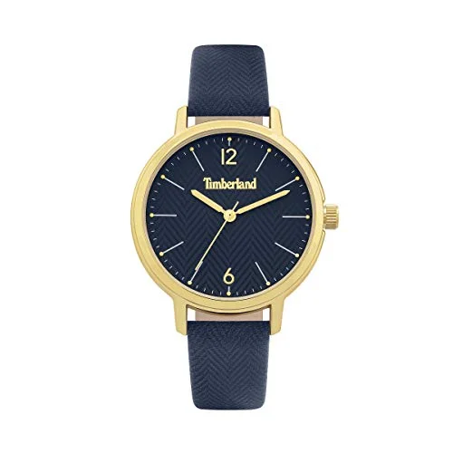 Timberland klocka dam analog kvartsklocka med läderkalvläder armband TBL15960MYG.03 4895220916721