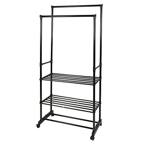 Galileo Hem Multistand Klädhängare 2 stavar, 4 hjul, 3 hyllor Justerbar höjd Upp till 160 cm, Ja Order, Medium 8056159101312