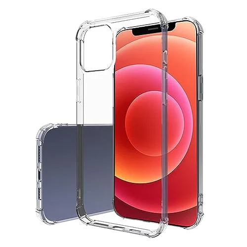 Fresnour Lämplig för iPhone 12 6,1 tums fodral, stötfångarskydd, transparent reptålig rygg (kristallklar) 713547471034